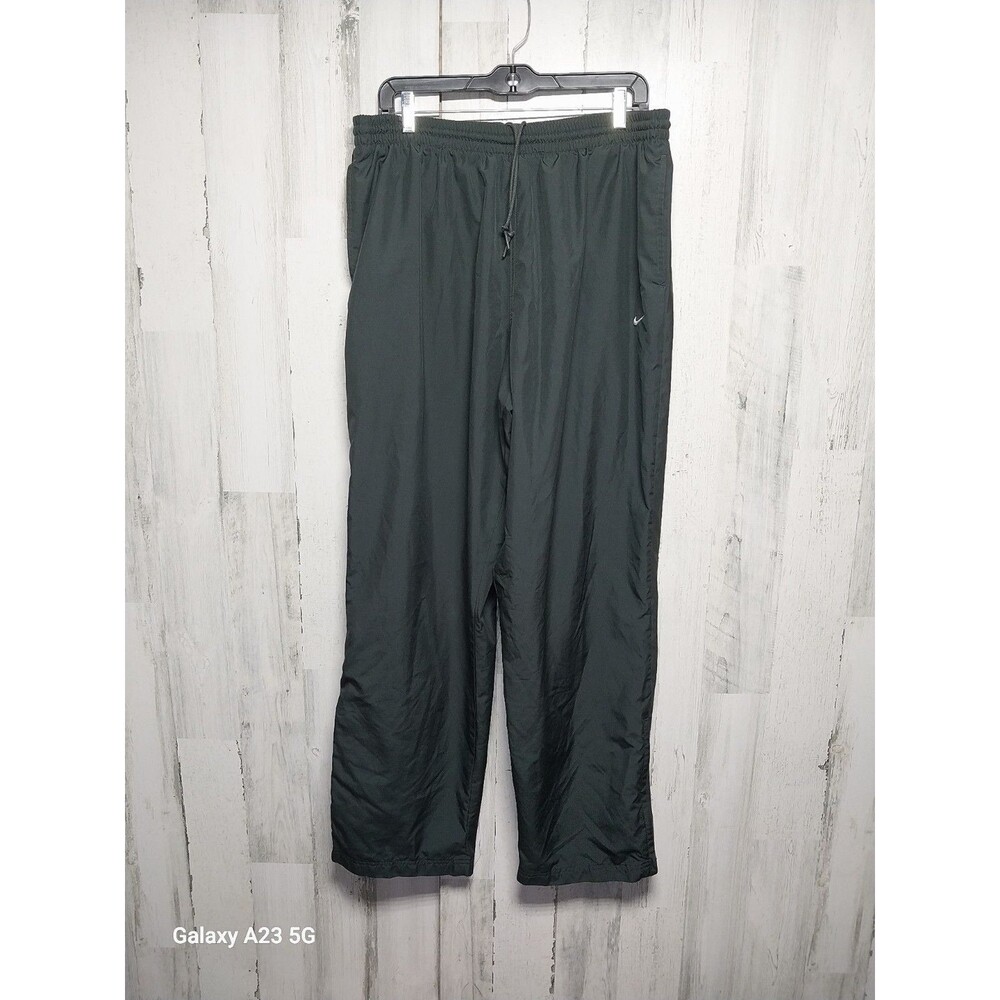 Y2K Nike Track Pants Mens XXL Gray Windbreaker Mesh Lined Ankle Zip Activewear